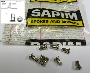 8 x SAPIM 8.5mm INVERTED BRASS NIPPLES for 14g / 2mm spoke thread & carbon rim - Picture 1 of 1