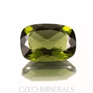 4.03ct MOLDAVITE tektite faceted loose gem CUSHION 13x9MM #CM530 - Picture 1 of 4