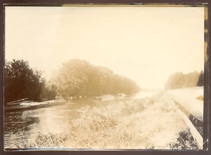 Péniches - Lieu à déterminer, vintage citrate print c.1895/1900 - 12 x 17 cm - Picture 1 of 1