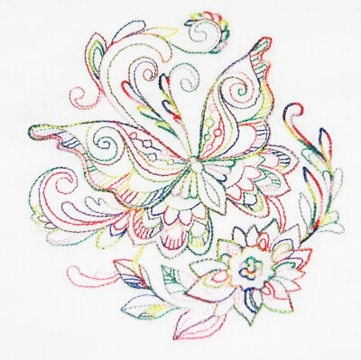Toalla de té regalo mariposas y flores, saco de harina bordado de granja cocina Foto 1 de 4