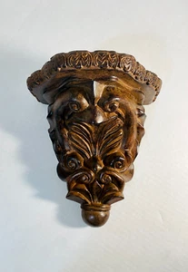 Estate Sale of Rare VTG Ornate Brown Distressed Owl Resin Wall Shelf Sconce 9" H - Picture 1 of 18