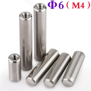 OD 6mm M4 304 A2 Stainless Steel Metal Dowel Pins Female Thread Cylindrical Pins - Picture 1 of 11