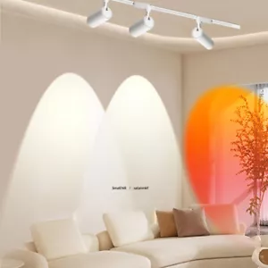 CRI 98 LED Ceiling Light Fixture 2-Line Rail Track Lamp Rotate Picture Spotlight - Picture 1 of 31