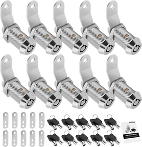 10 Pack Cabinet Lock with Keys, 1" RV Storage Locks Keyed Alike, RV Locks for St - Picture 1 of 6