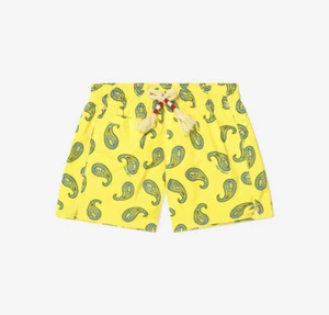 NWT MC2 SAINT BARTH Boys Yellow Paisley Print Swim Shorts Size 10 $79 - Picture 1 of 4