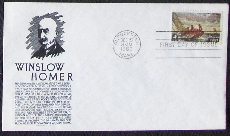 USA FDC SC #1207 WINSLOW HOMER 1962. - Image 1 of 1