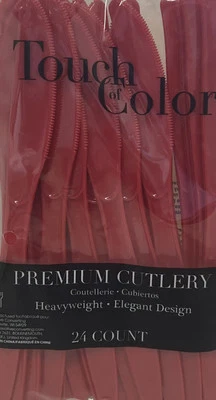 Red Heavy Duty Plastic Knives 24 Per Pack Tableware Decorations & Party Supplies - Image 1 of 2