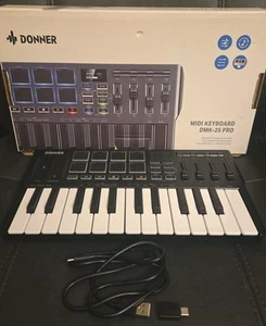 Donner DMK25 Pro MIDI Keyboard DJ Controller OLED 25 Key 8 Drum Pad Touch Bar - Picture 1 of 14