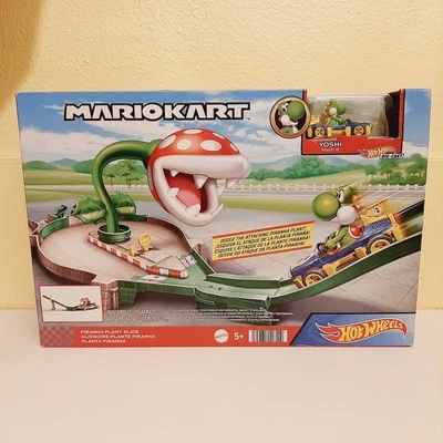 SUPER MARIO KART NINTENDO Piranha Plant Race Track Set HOT WHEELS Yoshi DieCast  - Image 1 of 4
