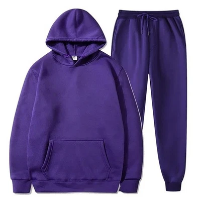 Men's Fleece Hoodie Jogger Set Tracksuit Casual Sportswear Comfortable Outfit - Image 1 of 4