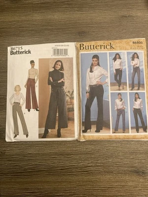 Lot Of 2 NEW Butterick Pants Patterns Straight/Bell Sizes 6-14 - Image 1 of 4