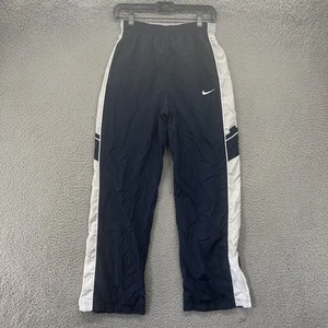 Nike Track Pants Boys XL Navy Blue White Swoosh Athletic Lined Zip Pockets Y2K - Picture 1 of 16