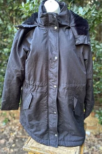 Women’s Faux-fur Lined Hooded Pockets Parka Black Jack By Old Navy Size Medium - Picture 1 of 10