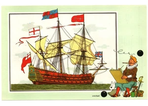 Chromo VOIR et SAVOIR. Marine série 8 N°48. VAISSEAU ANGLAIS - Picture 1 of 1