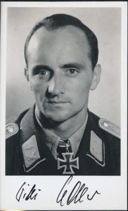 Wilhelm (Willi) Noller signed photo.KC winner.Flew 1058 missions.Killed 86 tanks - Picture 1 of 1