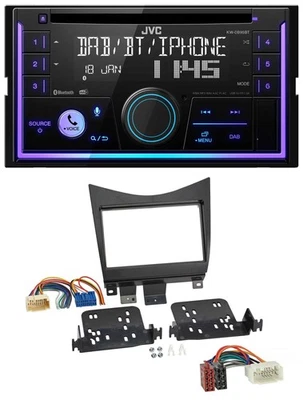 JVC MP3 USB 2DIN DAB Bluetooth CD Autoradio für Honda Accord 02-08 schwarz - Bild 1 von 4