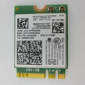INTEL 7260NGW BN PCI Express M.2 NGFF Wlan Modul + Bluetooth 4.0 802.11b/g/n/ac  - Bild 1 von 2