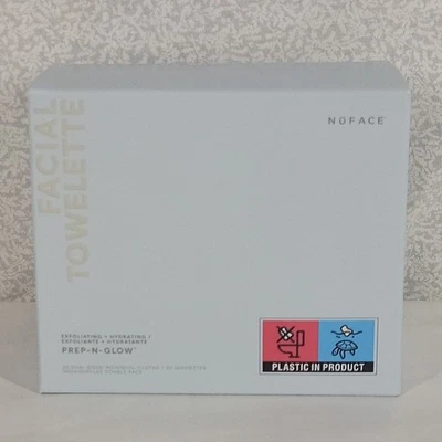 Nuface Prep-N-Glow Facial Towelette 20 Cloths Exfoliating Boxed New Sealed - Image 1 of 4
