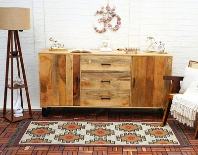 Vintage Wool Jute Rug Kilim Rug Southwestern Traditional Kilim Rug Moroccan Rug - Image 1 of 4