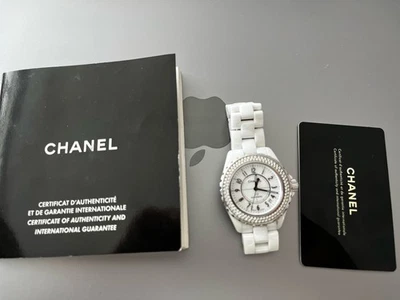 CHANEL Diamond bezel J12 Watch white ceramic white Dial Automatic 38 mm - Image 1 of 4