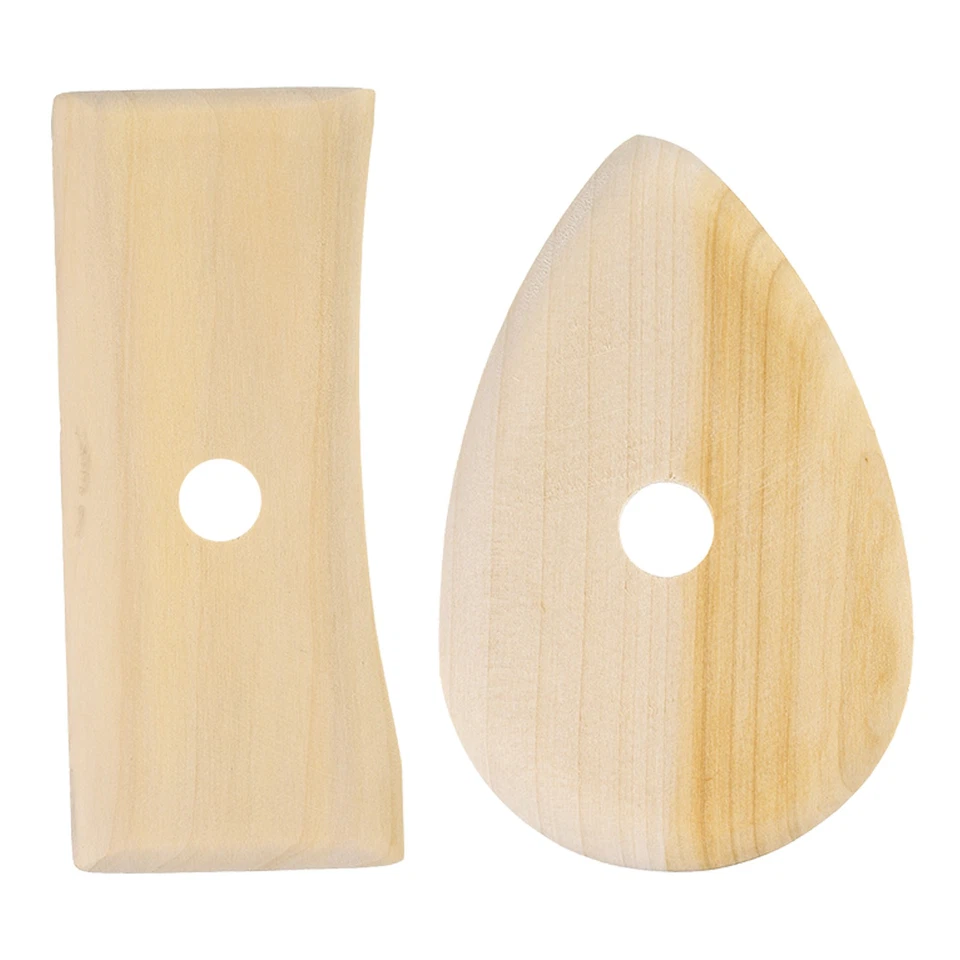 2pcs Pottery Ribs 10.3cm 12.7cm Wooden Clay Ceramic Sculpting Tool Foto 1 de 4