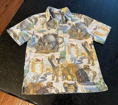 Camisa Reyn Spooner Indiana Jones Raiders of the Lost Ark Botón ~ Niños Grande Foto 1 de 4
