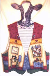 Vest Ladies, Reversible Needle Art From My Heart Sewing Machine Shears Quilt Cat - Picture 1 of 15