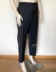 MARINA RINALDI, Striped Wool Pants, Plus Size 29 MR, 20W US, 50 DE, 58 IT - Picture 1 of 13