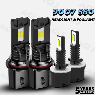 For Mercury Cougar XR-7 Sedan 1991-1996 1997 LED Headlight Fog Light Bulbs White - Image 1 of 4