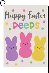 Welcome Easter Garden Flag 12X18 Inch Vertical Double Sided Happy Easter Peeps S - Picture 1 of 12