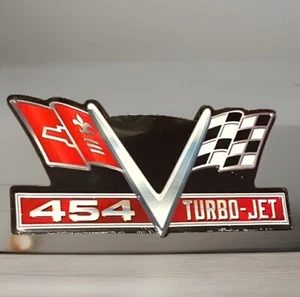 Chevrolet Chevy 454 Turbo Jet en relieve de metal letrero camión coche garaje decoración de pared - Imagen 1 de 3