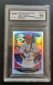 2013 Bowman Chrome Mini Refractor Oscar Taveras #STL1 Rookie GMA 10 Gem Mint