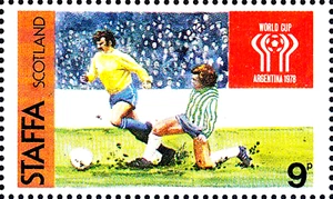 Estampillada sin montar o nunca montada deporte fútbol campeonato mundial Wm 1978 deportista jugador escena de juego / 49 - Imagen 1 de 1
