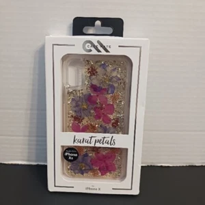 Apple iPhone Xs I Phone X Case Karat Petals Genuine Flowers Purple NEW in Box - Picture 1 of 8