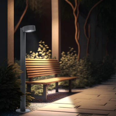 Wegeleuchte Außenlampe Pollerleuchte IP44 Metall schwarz warmweiß LED Höhe 82cm - Bild 1 von 4