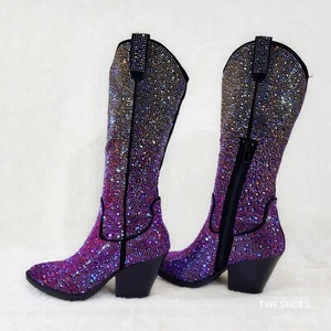Botas de Vaquera de Estrás Wild Ones Glamour Vaquero Púrpura Multi Ombre - Imagen 1 de 18
