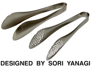 Sori Yanagi Design 18-8 Stainless Steel Silver Tongs Set Made in Japan - Picture 1 of 22