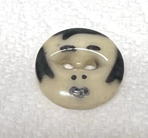 Antique Stenciled Painted Womans Face China Garter Button  1/2 Inch - Picture 1 of 3