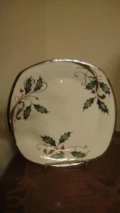 Lenox  Holiday  Nouveau Platinum White 1 Square Accent Plates 9 inch New - Bild 1 von 1