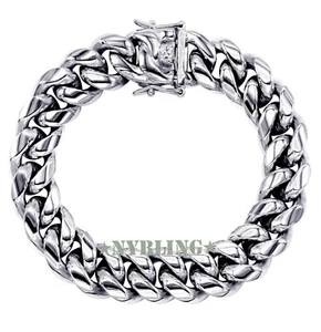 🔥Mens Miami Cuban Link Chain SOLID Stainless Steel Bracelet HEAVY🔥 8MM to 16MM - Picture 1 of 8