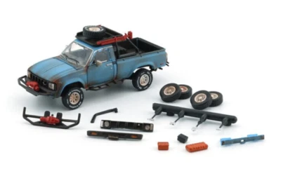 BM Creations 1980 Toyota Hilux - Rusting Matte Blue - RHD 1:64 Car 64B0360 - Image 1 of 4