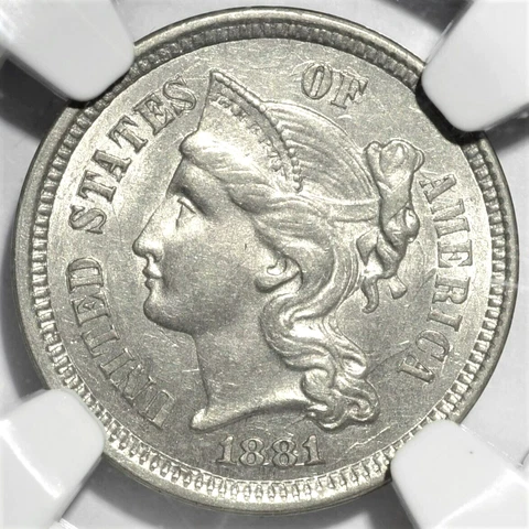 1881 3 Cent Nickel NGC MS63   s-0168 Cover