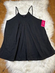 NWT Commando Tank Top Blouse Women Small Black Spaghetti Strap Adj V Neck Cami - Picture 1 of 12