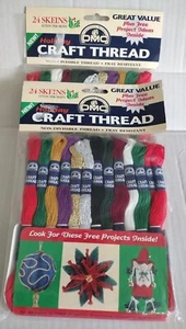 DMC Holiday Craft Thread-48 Skeins 10 yds ea-Gold Silver Red Green-Non Divisible - Picture 1 of 4
