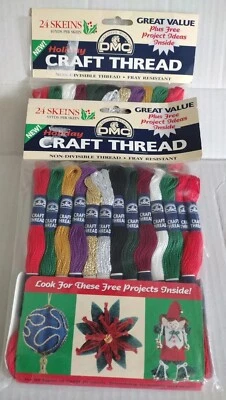 DMC Holiday Craft Thread-48 Skeins 10 yds ea-Gold Silver Red Green-Non Divisible - Image 1 of 4