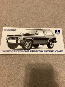 1988 Jeep Cherokee 2 Door Salesman Option Reference - Picture 1 of 1