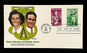 StampTLC US Golf Babe Zaharias Top Woman Athlete Bobby Jones Grand Slam FDC 1981 - Picture 1 of 2