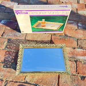 Vintage 80’s 90’s Glamour Shot VANITY TRAY 10” x 15” Party Mirror WALL STREET Karew - Bild 1 von 9