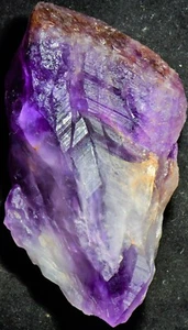 BIG 10 CM HIGH HEMATIZED AMETHYST RED-TOP AURALITE, ONTARIO, CANADA #8. 215GRAMS - Picture 1 of 2