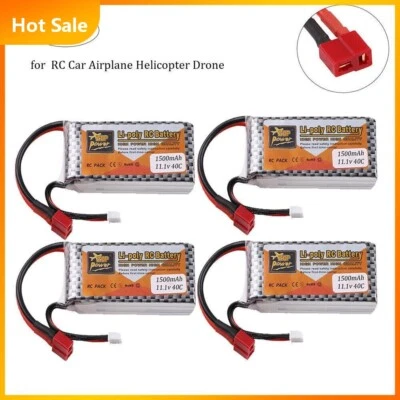 11.1V 1500mAh Lipo Battery 3S 40C T Deans Plug for RC Car Airplane Helicopter - Image 1 of 4